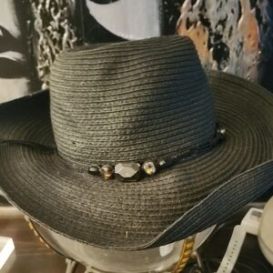 Elegant Black Beaded Women's Hat